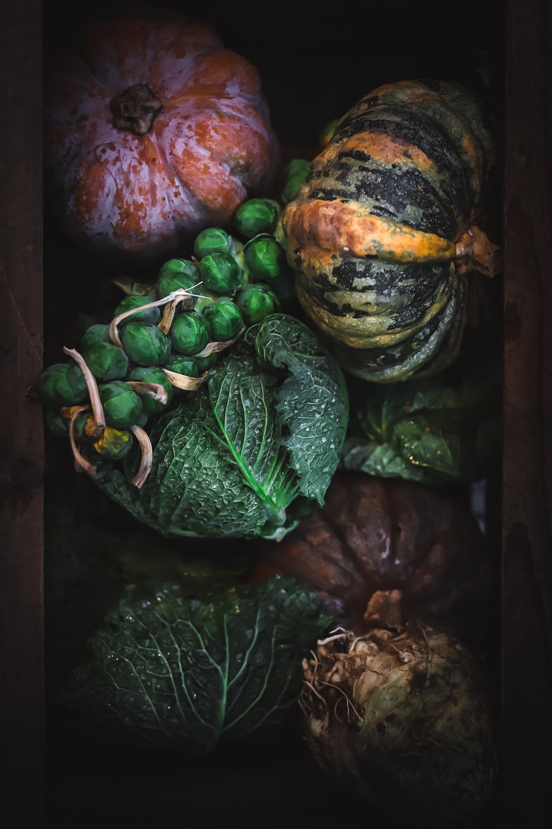 pumpkins moody food photography