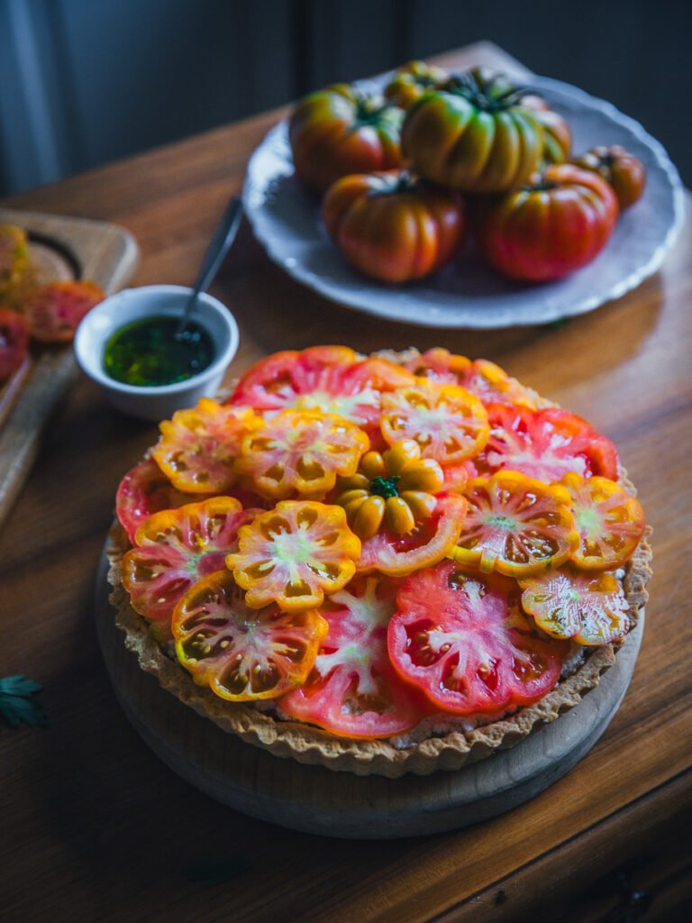 Tarte ai pomodori, ricotta e pesto di prezzemolo con farina Vitamill