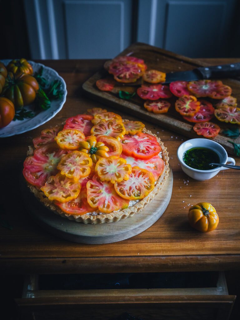 Tarte ai pomodori, ricotta e pesto di prezzemolo con farina Vitamill